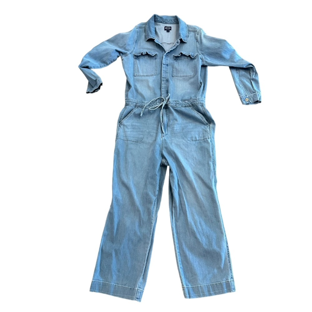Scoop NYC vintage 90s denim long sleeve pants jumpsuit romper jumper